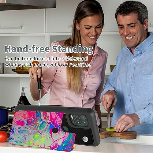 Miniatura 5 de Funda tipo cartera de mármol abstracto para Moto G Stylus 5G 2021 con tarjetero y bloqueo RFID, piel sintética suave, función atril, cierre