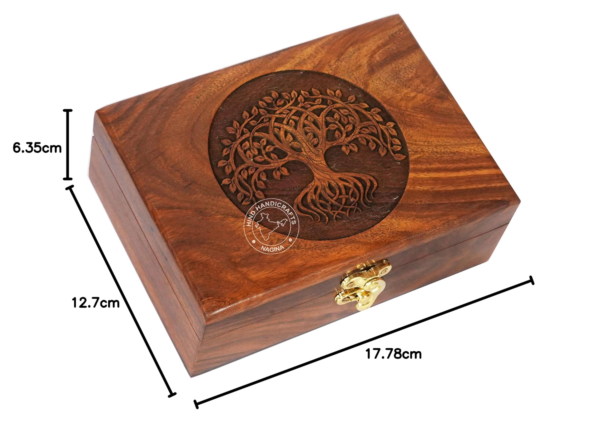 Boîte à Bijoux En Teck – Forme Tronc D’arbre – Grand Modèle 15 Cm – Fait Main Thaïlande