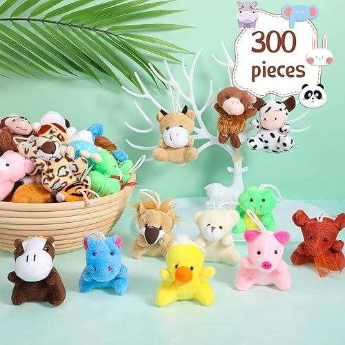 Miniatura 3 de Sasylvia 300 piezas de mini juguetes de peluche a granel llavero decoración de 2.4 pulgadas pequeños juguetes de animales pequeños juguetes de