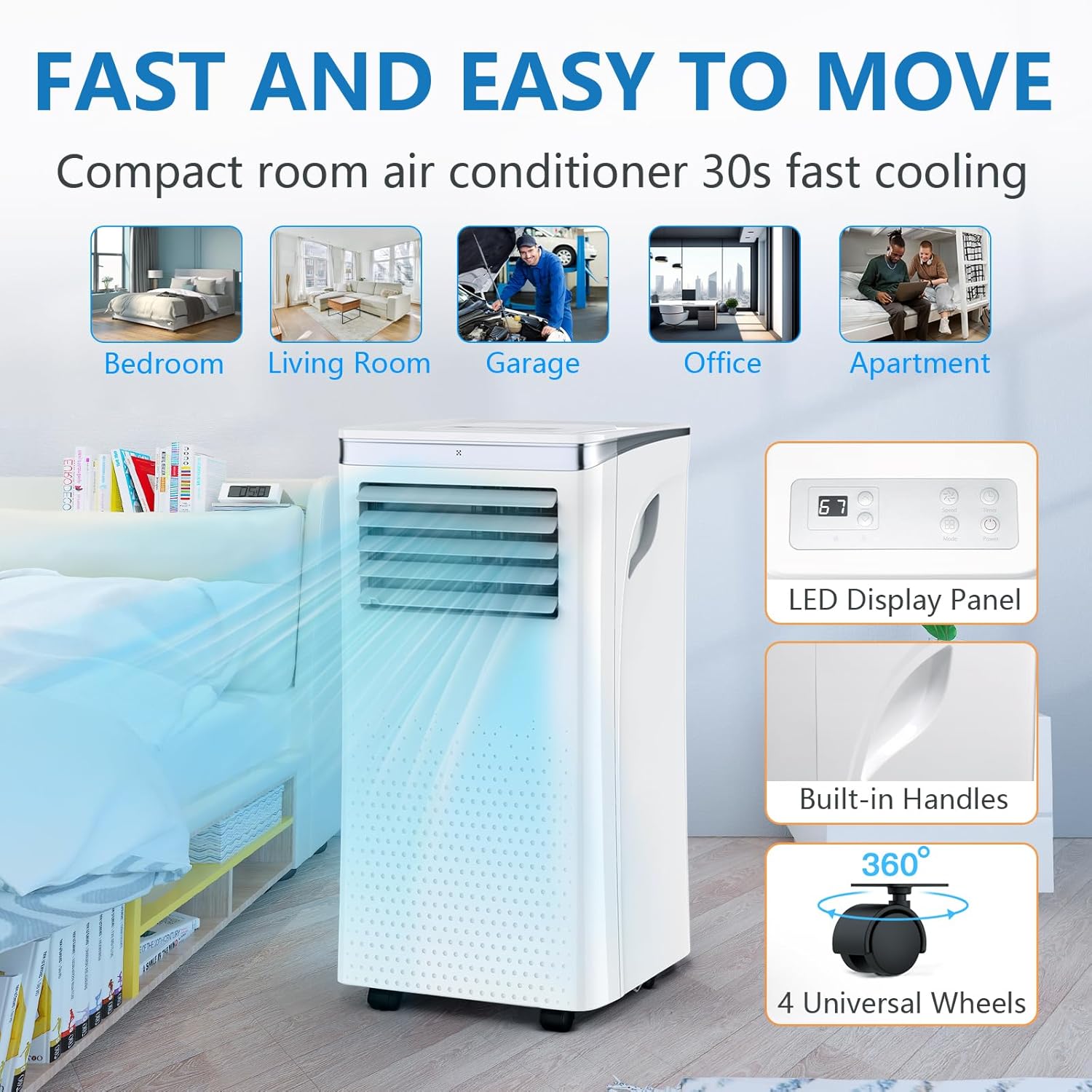 Fast and Easy to Move COWSAR Portable AC