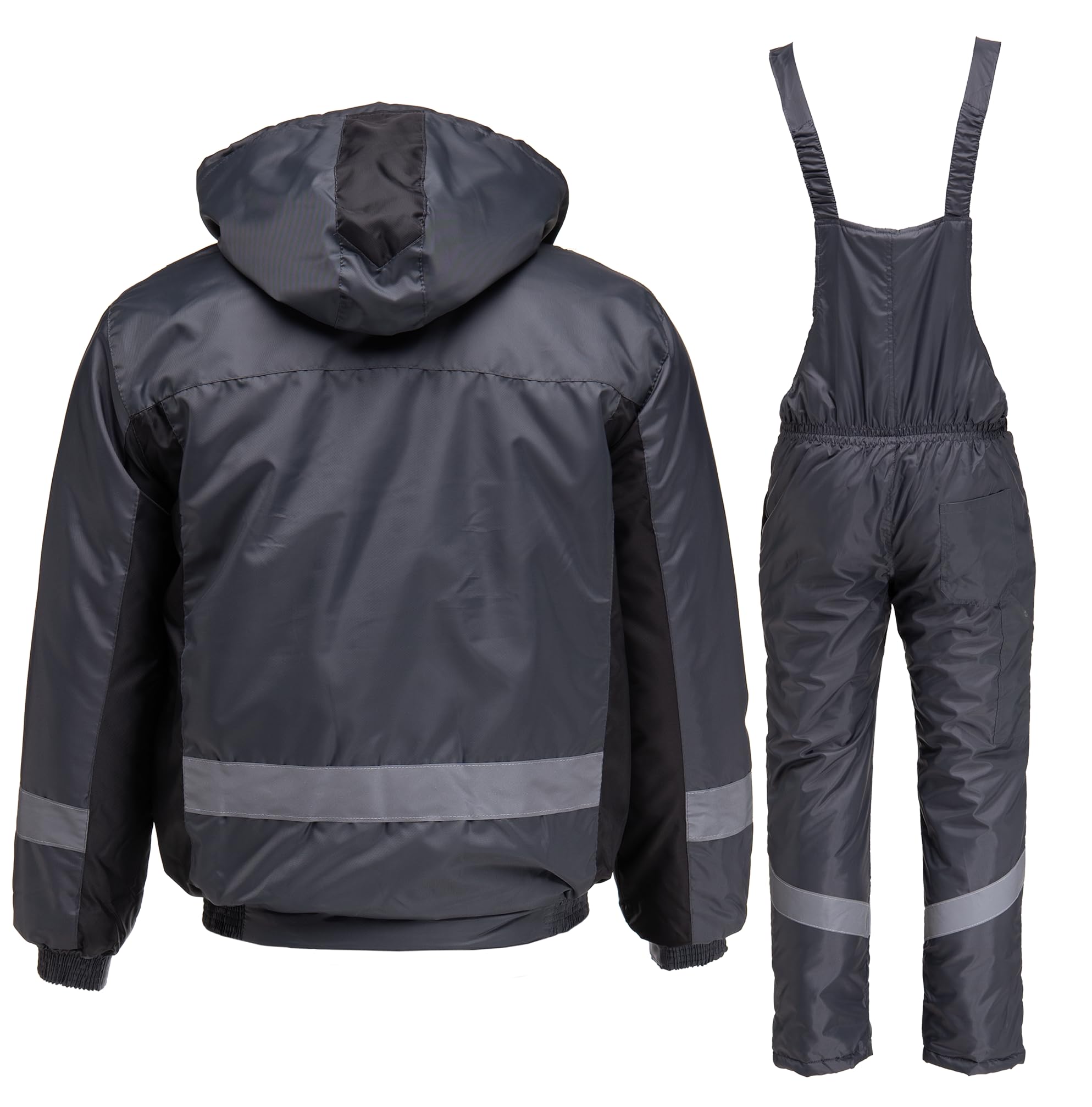 BWOLF Atom Set de Ropa de Trabajo para Hombre: Chaqueta de Invierno + Pantalones, Resistente al Viento, Impermeable, Cálido Con Capucha