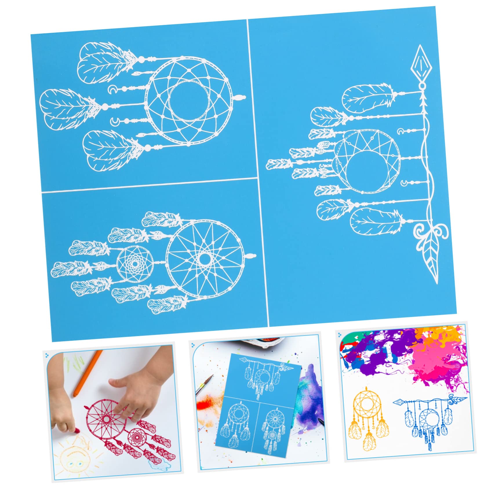 NUOBESTY 5fogli Stencil Riutilizzabile Rete Per Serigrafia Decorativa Adatto Per Pittura Su Pareti e Pavimenti Facile Da Applicare e Lavabile Per Creatività Dei e Decorazioni Fai Da Te