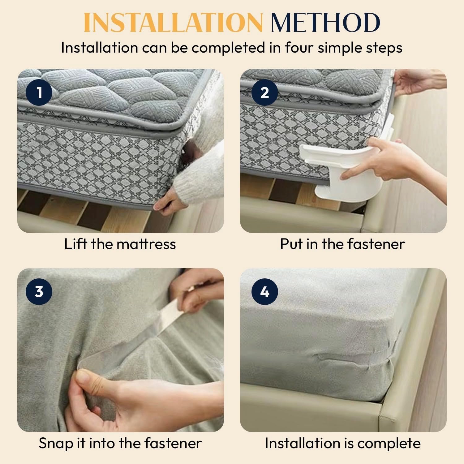 Bed Sheet Holders for Corners - Heavy Duty Bed Sheet Locks to Keep Sheets in Place - Fits All Sheet Sizes - Secure and Easy One- Time Installation Lock Sheet Holders Set of 4