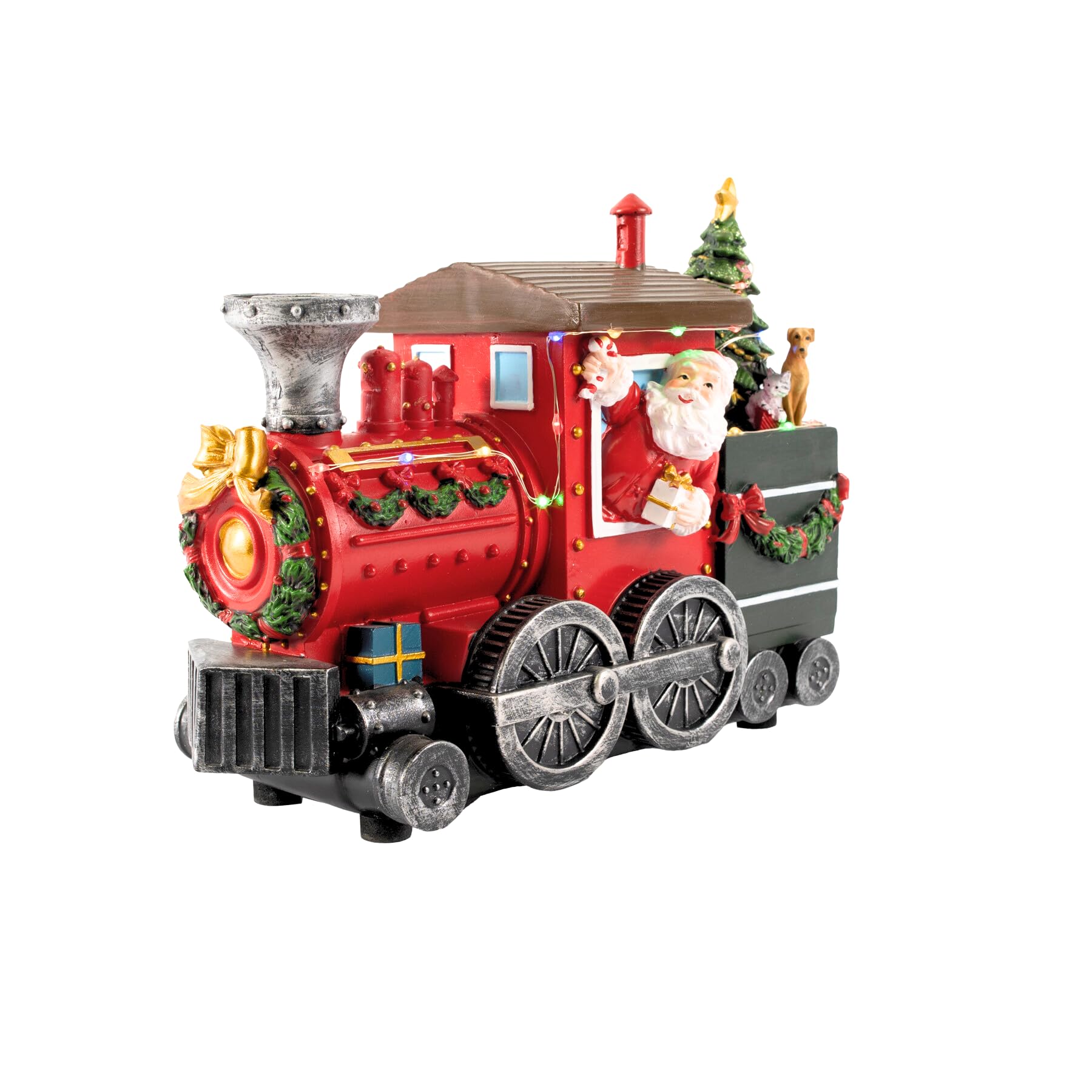 Pueblo navideño animado | Papá Noel en tren | Show musical en miniatura con figuras | Perfecto para exhibiciones navideñas, decoración de interiores, regalo pensado