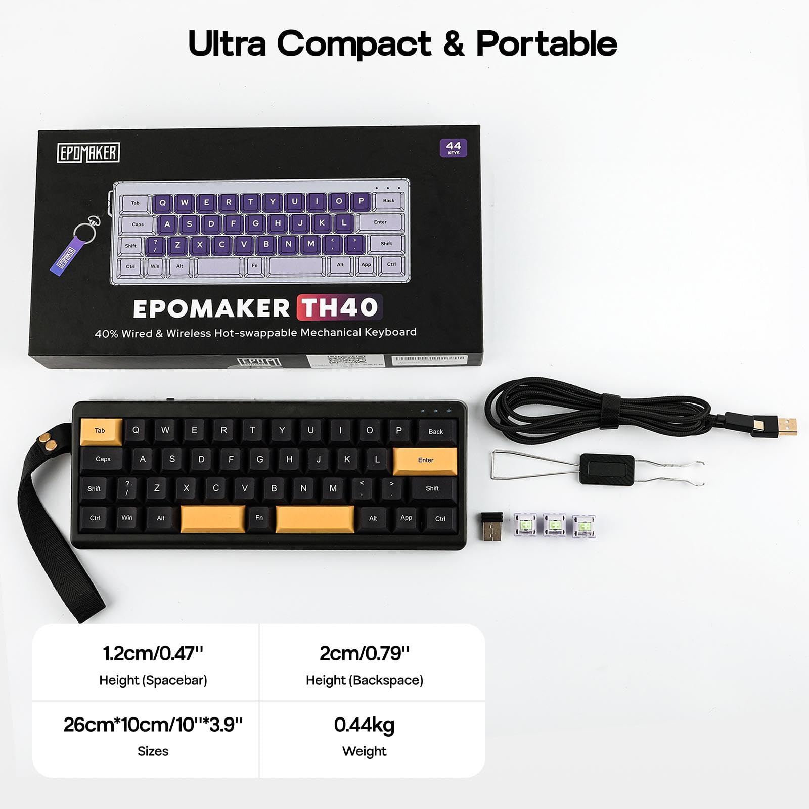 Amazon.com: EPOMAKER TH40 40% Layout QMK/VIA Wireless Mechanical