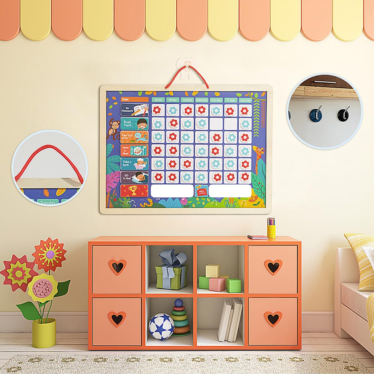 OFFSCH Tabla de Recompensas para Niños, Tablero Estándar de Madera