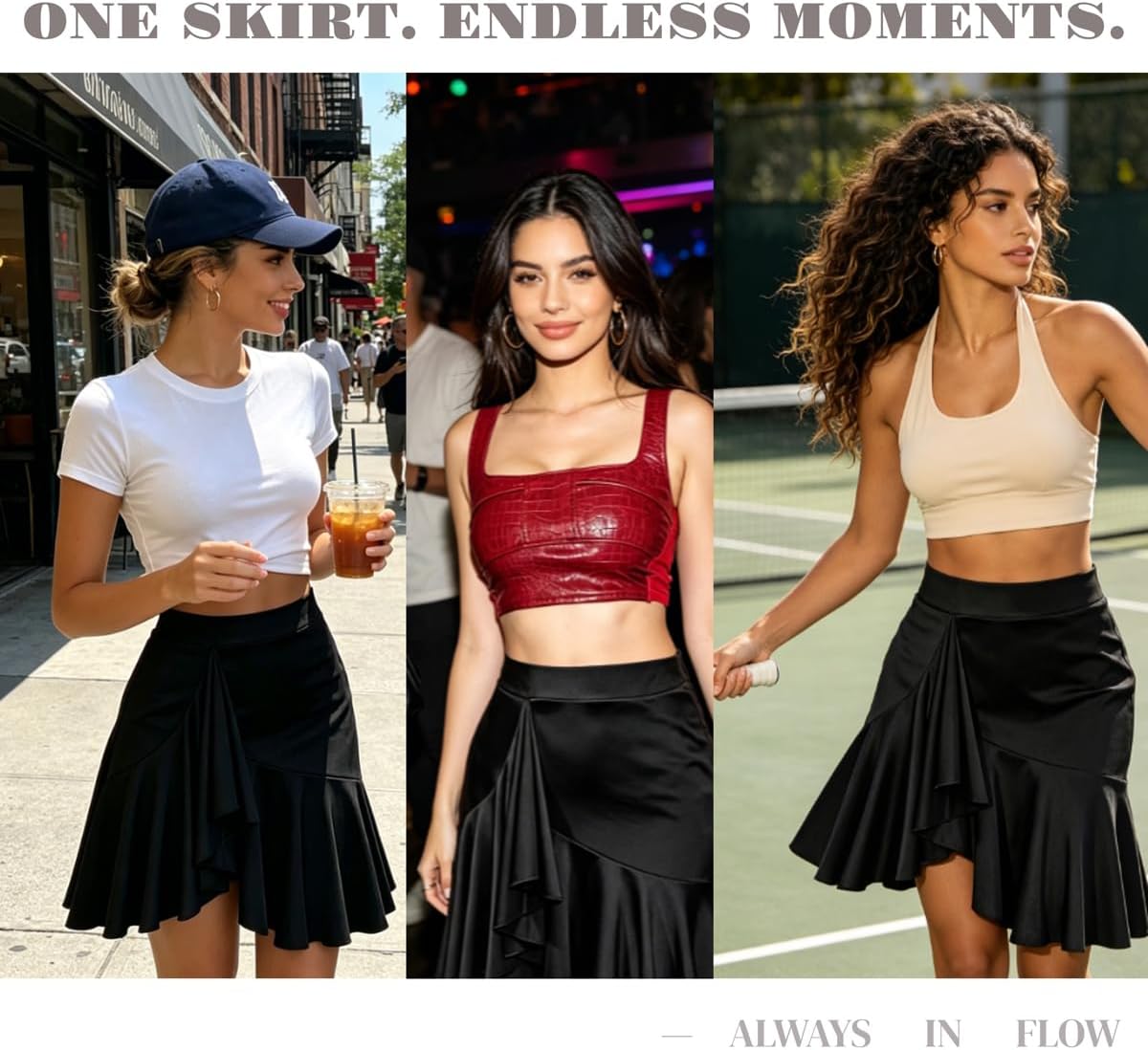 Asymmetrical Latin Dance Skirt for Women Ruffle Ballroom Salsa Skirts with Shorts Dance Costume