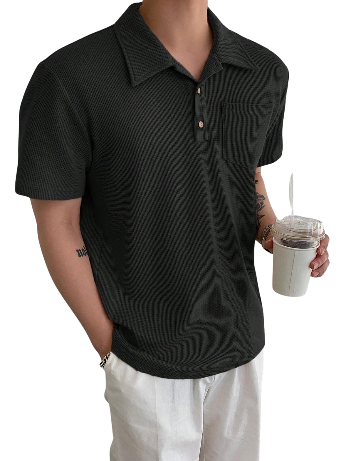 leriya fashion Men's Poly Cotton Regular Fit Plain Casual Latest Stylish Half Sleeve T-Shirt-picture-38