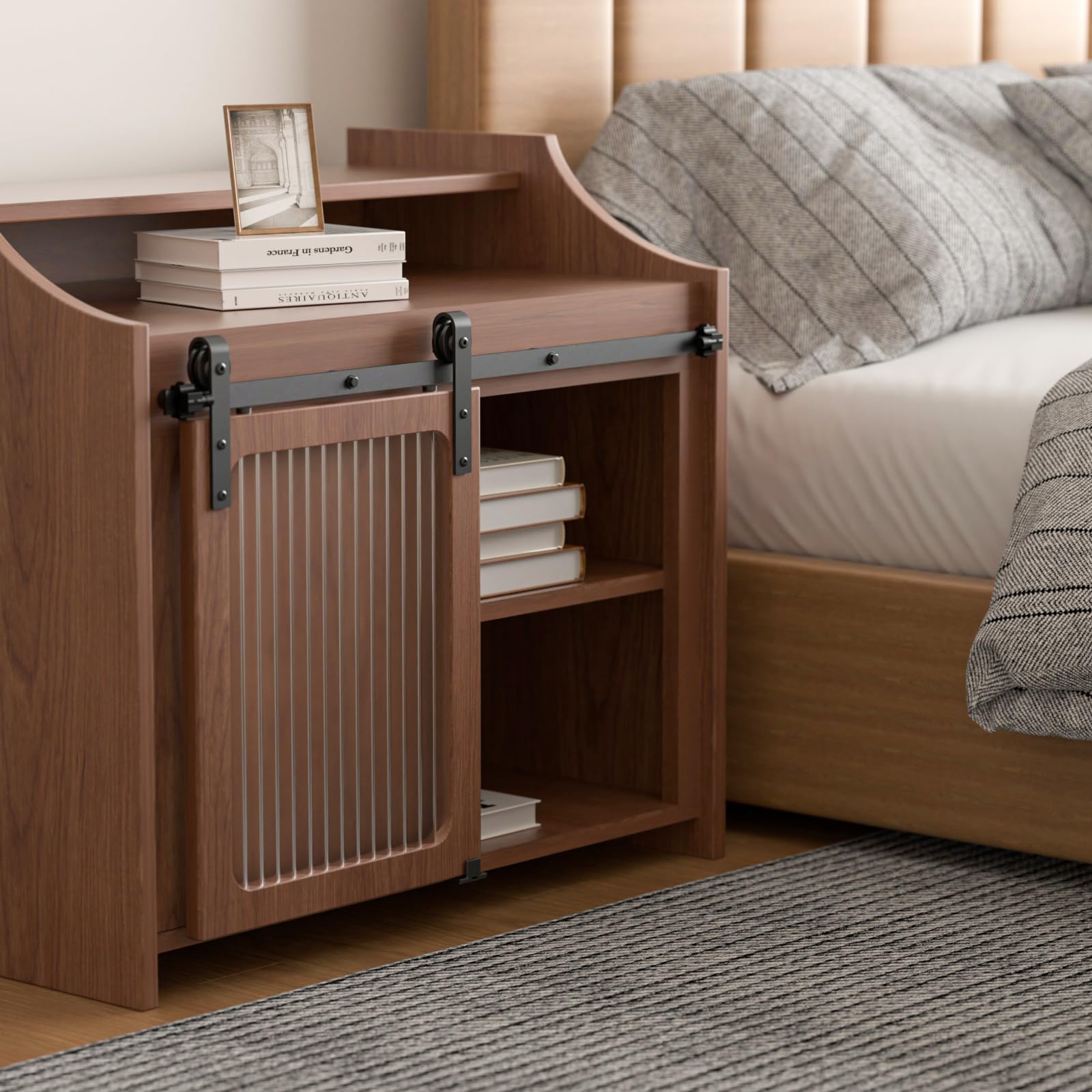 4FT/122cm Mini Binario Porta Scorrevole per Porta TV ad anta Singola Armadio Guardaroba Piccolo (Senza anta Dell'armadio)