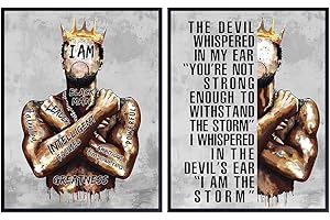 African Americans Home Decor, Inspirational Quote Wall Art for Black Men, Office...