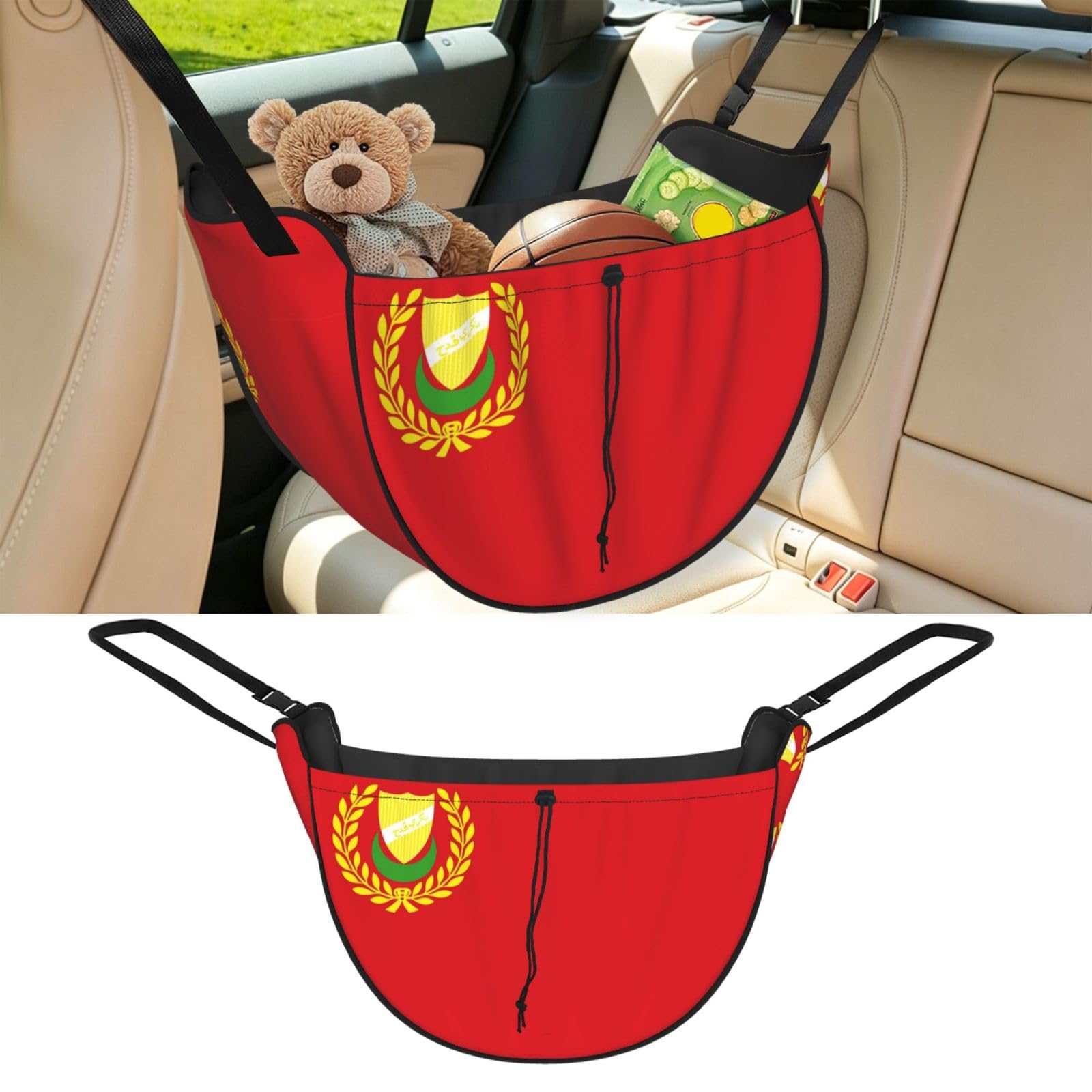 Cntdbu Black Flag Of Kedah State Car Seat Organizer-Backseat Storage Bag For Travel
