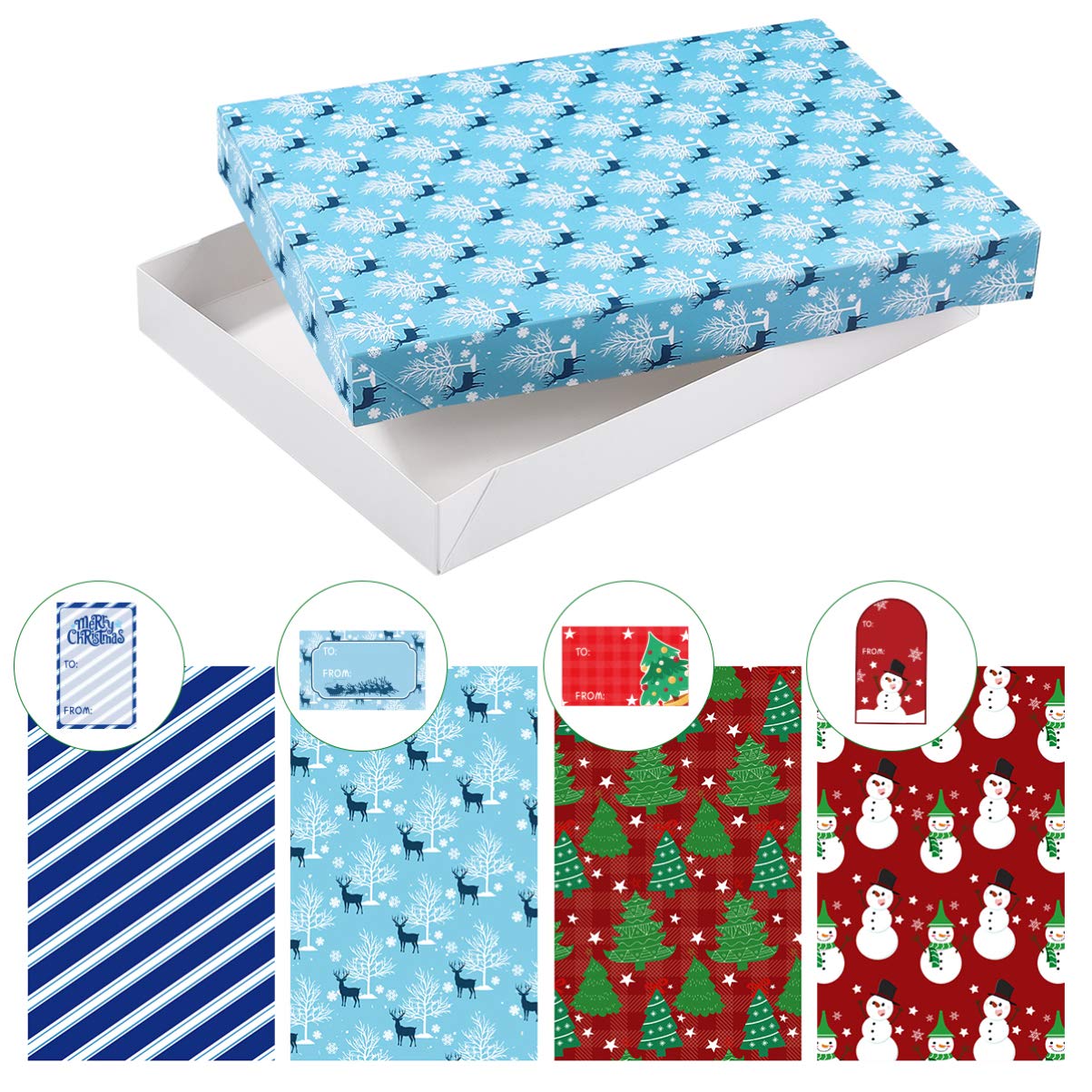 Cabilock 12stücke Weihnachts Geschenkboxen Für Shirts Designs Stabiler Karton Für Kleidung Schals Und Mehr Inkl Dekorationsband Für Festliche Anlässe