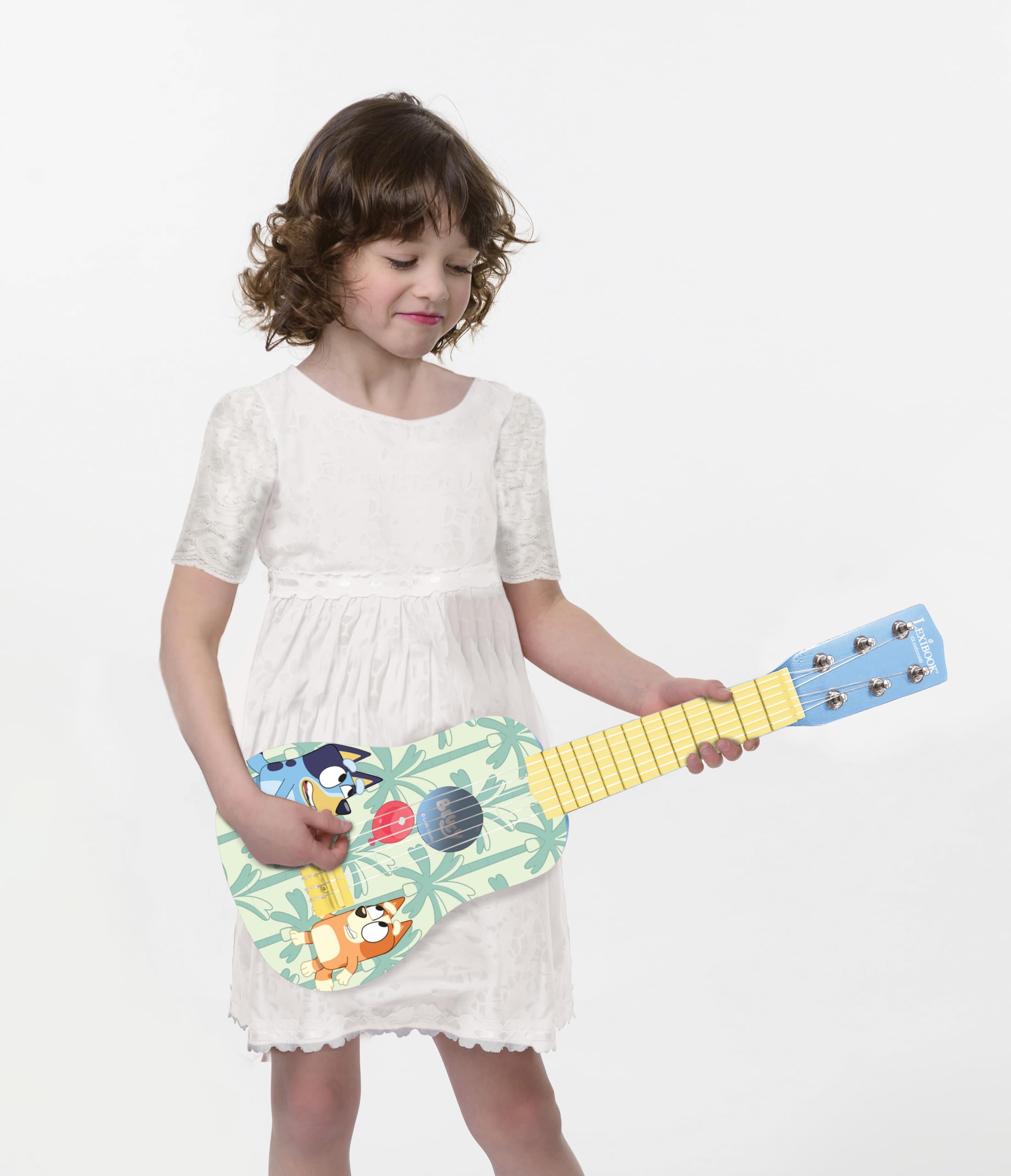 Lexibook, Bluey, La mia Prima Chitarra per Bambini, 6 Corde in Nylon, 53 cm, Guida Inclusa, Blu, K200BYLXB