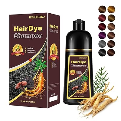 Chestnut Brown Hair Dye Shampoo 3 in 1, Instant Natural Hair Color Shampoo Hair Dye for Women &amp; Men Maroon, Root Touch Up &amp; Easy To Use &amp; Lasts 3-4 Weeks &amp; All Hair Types, 16.9 fl.oz