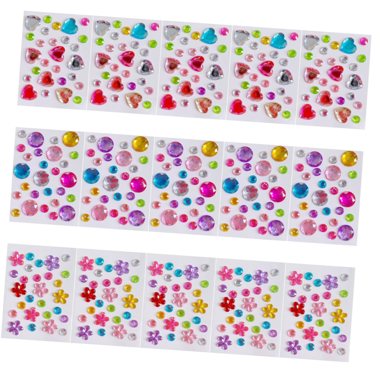 Autocollants coeur gemmes autocollants strass brillants sans colle