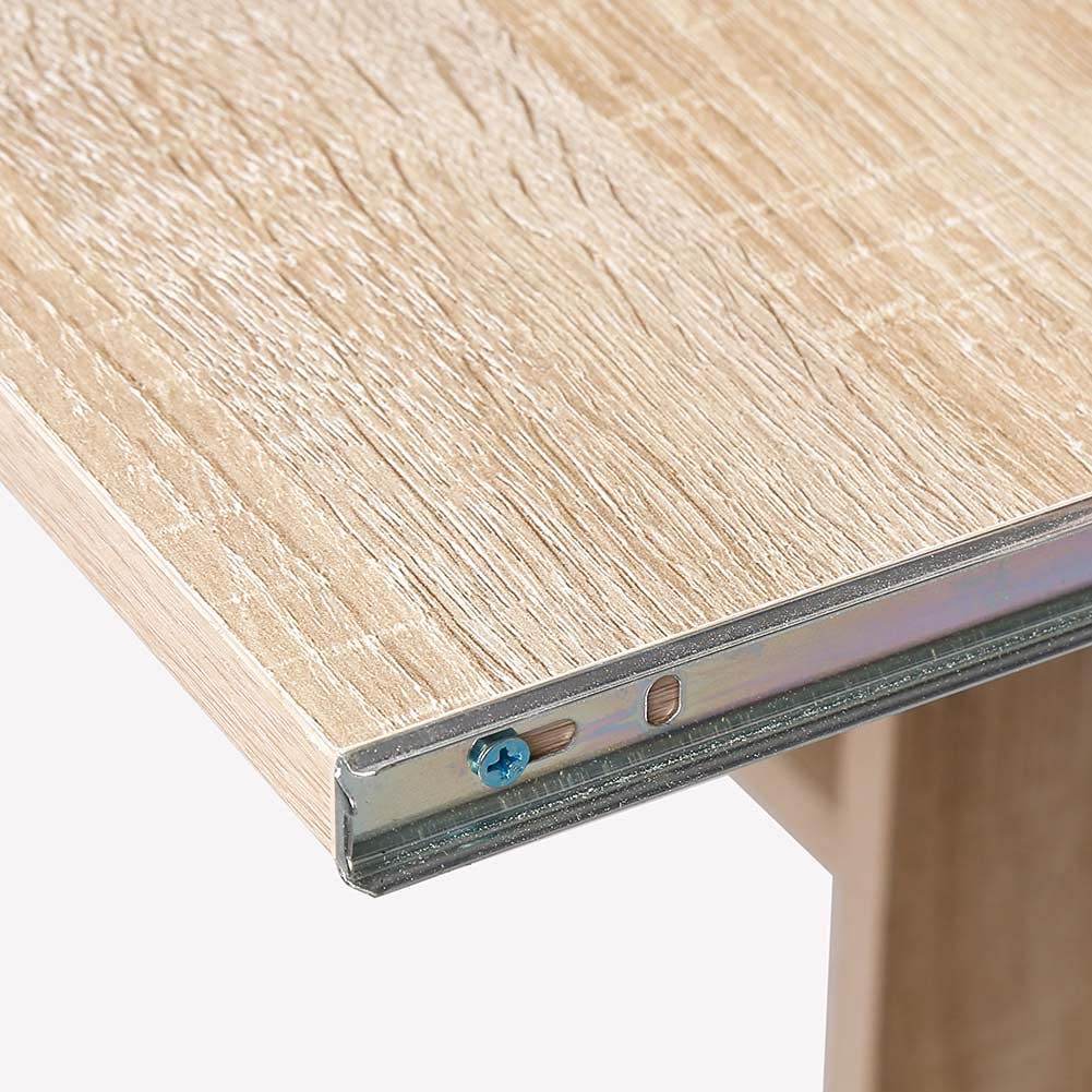 BAKAJI Schreibtisch mit ausziehbarer Tastaturablage, Unterablage und Pora Fach, Computertisch, Arbeitstisch, PC-Tür aus MDF-Holz, mit 4 Rollen, Moderne Einrichtung für Zuhause, Büro, Kinderzimmer