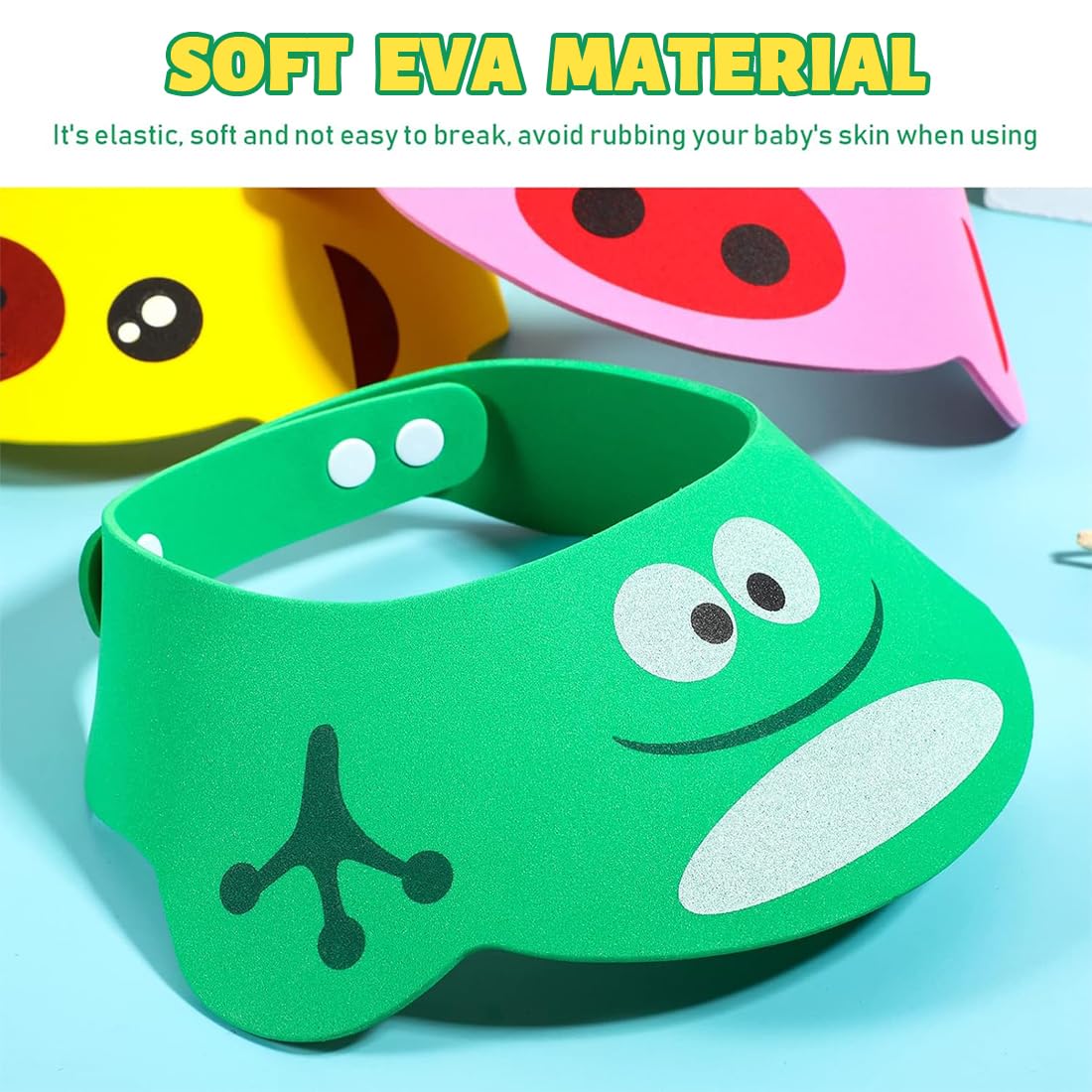 Cuffie da Doccia per Bambini,2 PCS Doccia Cap per Bambino Sicurezza Regolabile Cappello Cuffia In Morbido Silicone Visiera Bimbi per Evitare che l'Acqua Scorra Agli Occhi e al Viso