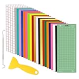 24PCS Accessories Bundle Compatible with Cricut Joy, Accessories and Supplies Include Iron On Vinyl, Adhesive Vinyl Sheets, Vinyl Transfer Tape, Cutting Mat and Weeding Tools for Starter Kit