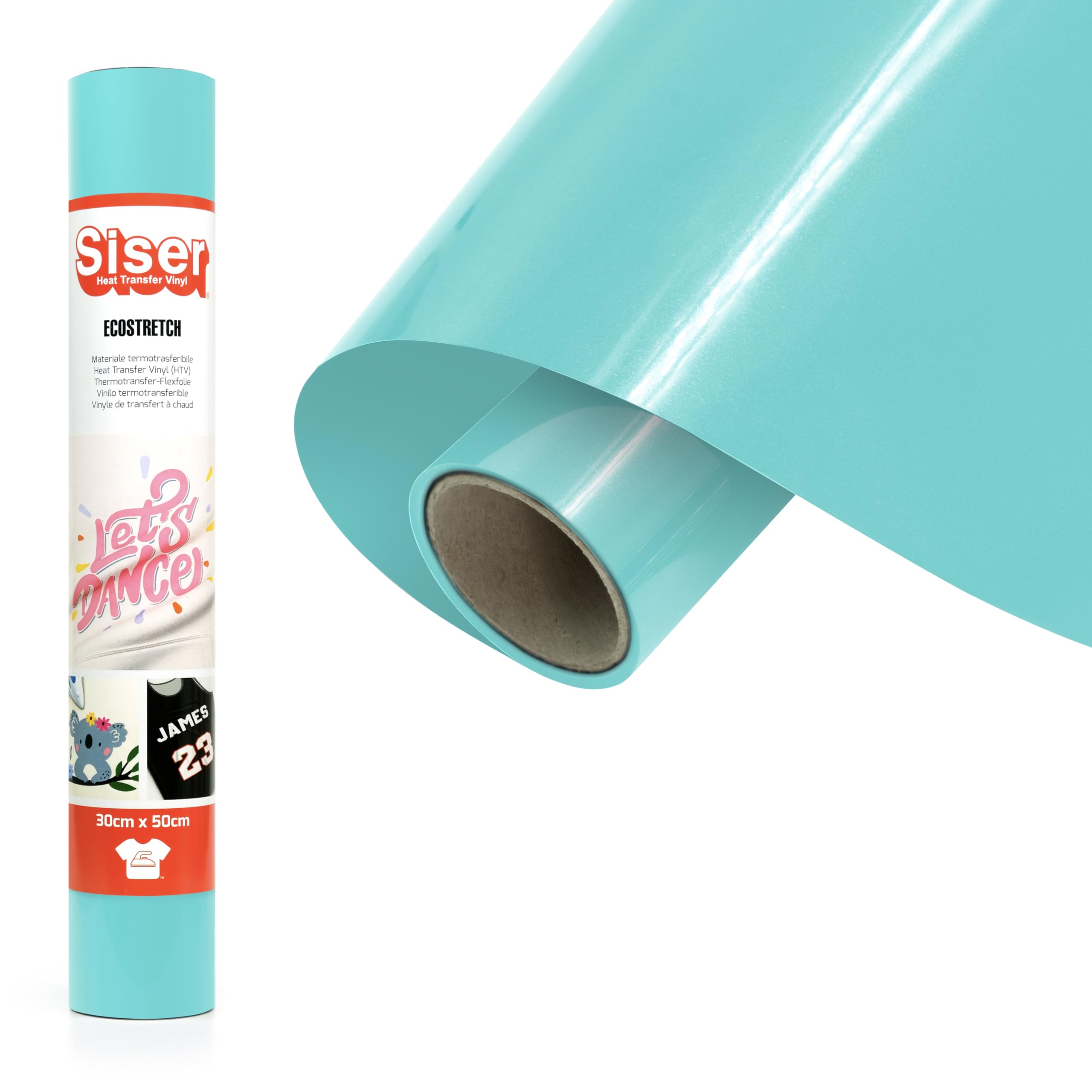 Siser EcoStretch Jade Grün, 30cm x 0.5m, vielseitiges und elastisches Thermotransfer-Vinyl zur Personalisierung von Stoffen und Sportbekleidung, leicht zu schneiden