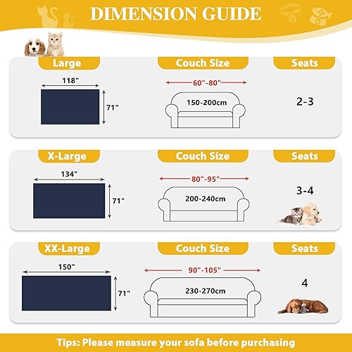 Miniatura 5 de Funda de sofá para sofá de 2 cojines, apta para mascotas, resistente al agua, antiarañazos, protector de muebles seccional en forma de L, funda