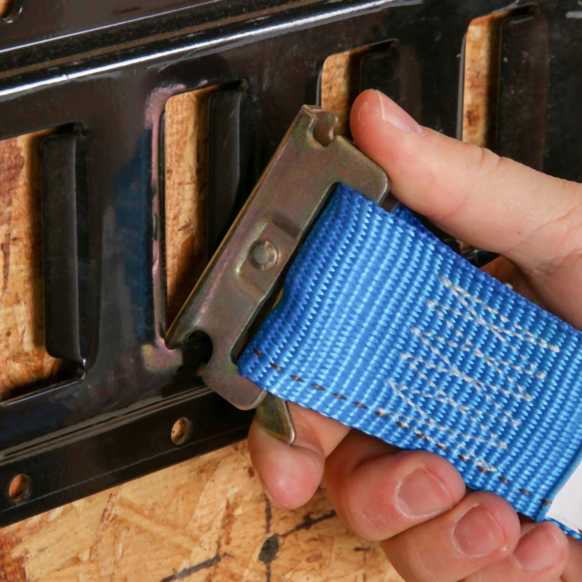 Three 8-ft E Track Tie-Down Rails, Powder-Coated Steel ETrack TieDowns | Horizontal 8' E-Tracks, Pack of 3 Bolt-On Tie Down Rails for Cargo on Pickups, Trucks, Trailers, Vans