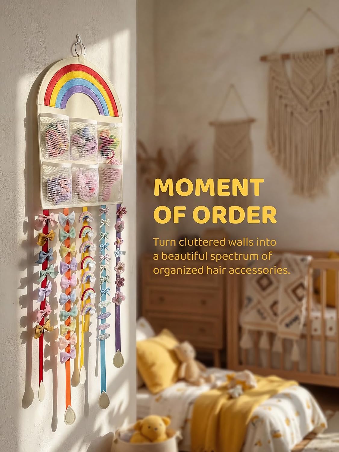 1Pcs Hair Bows Holder Headband Organizer for Girls,Claw Hair Clips Hanger Storage, Baby Headbands Hair Accessories Organizer Storage