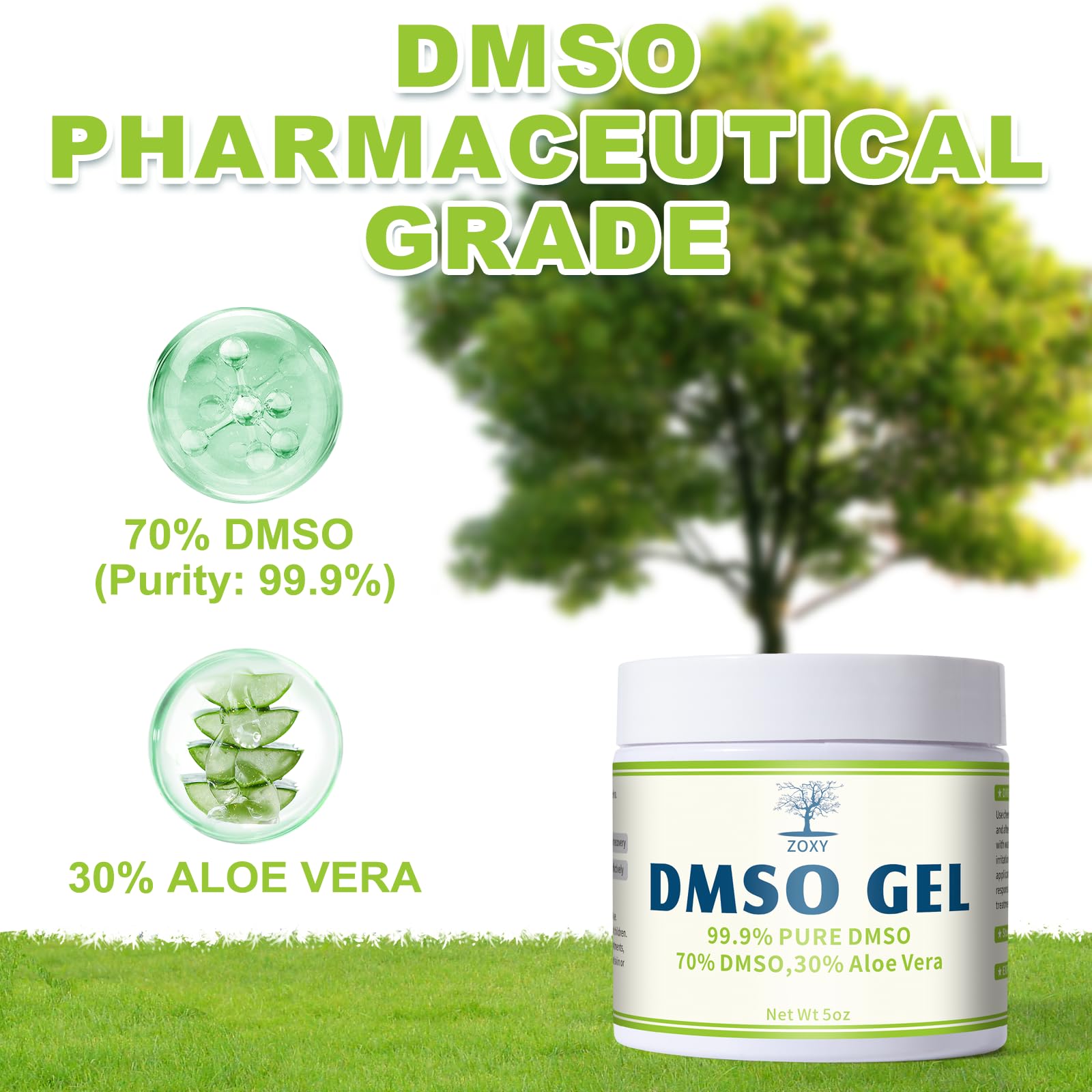 Amazon.com : ZOXY DMSO Gel with Aloe Vera, 99.9% Pure DMSO, Low Odor,  Non-Greasy, 4 oz : Beauty & Personal Care