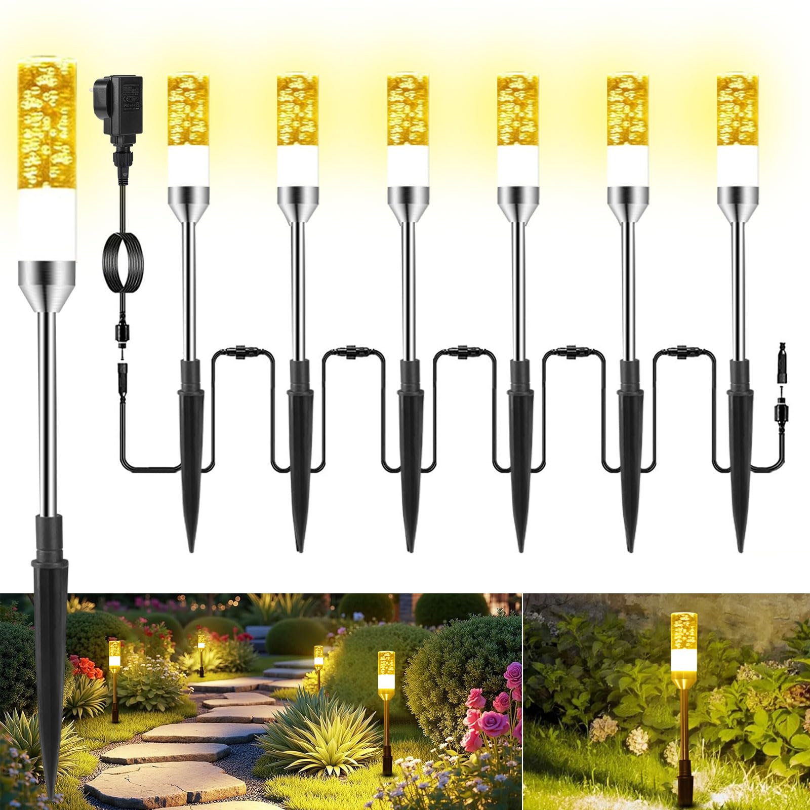 Garden Path Lights Mains Powered 12V Low Voltage LED Garden Spike Lights IP65