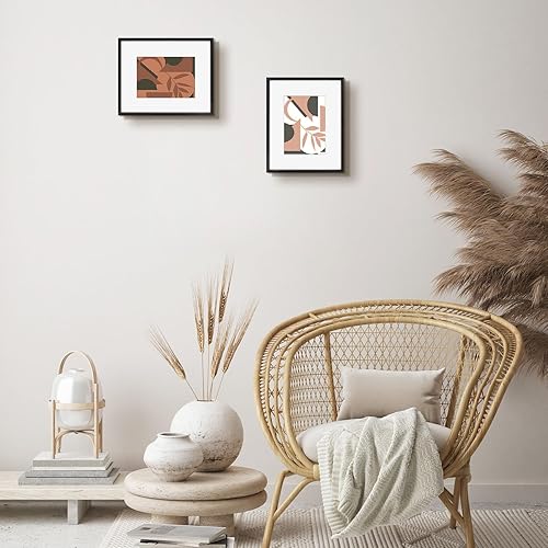 Vista 200 de Frametory - Colección de marcos de metal para fotos, marco de aluminio para fotos con alfombrilla de color marfil y cristal real Dorado