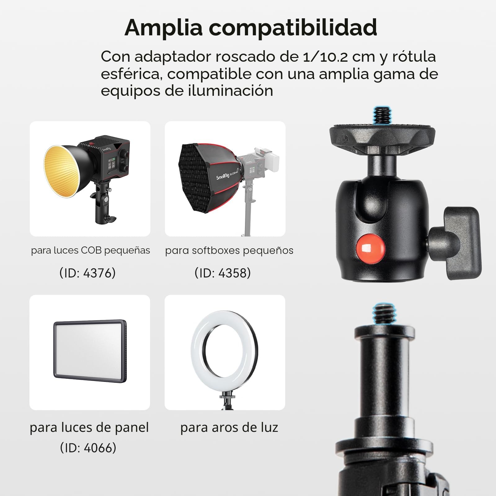 SMALLRIG Soporte de Luz de 200cm, Trípode Portátil para Fotografía, Ideal para Reflectores, Cajas de Luz, Luces de Estudio, Anillo de Luz, Carga Máxima 4kg, Tamaño Plegado 56cm, RA-S200-4379