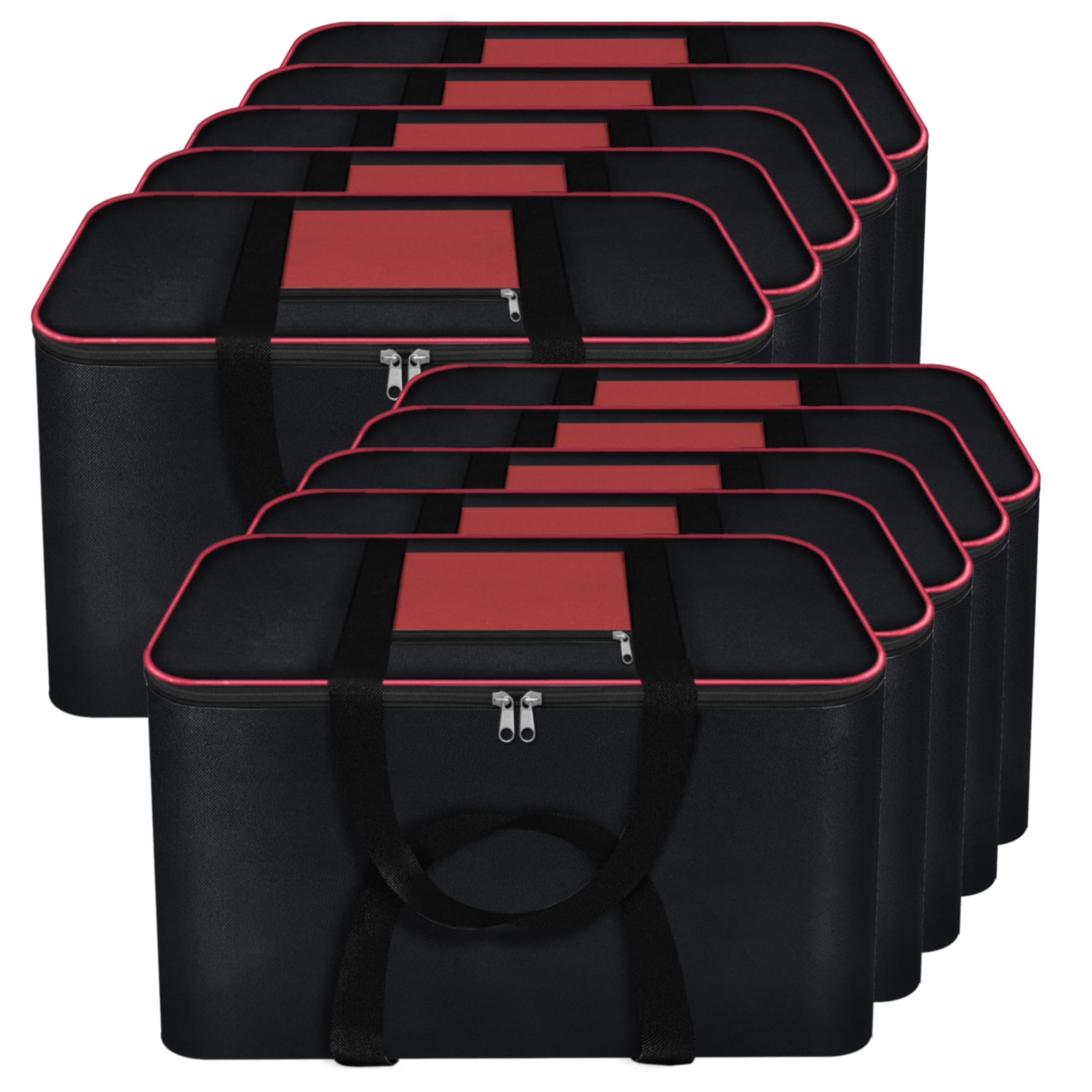 StoriteStorite 10 Pack Nylon Big Underbed Moisture Proof Storage Bag with Zippered Closure and Handle (Black, 54x46x28cm) Rectangular