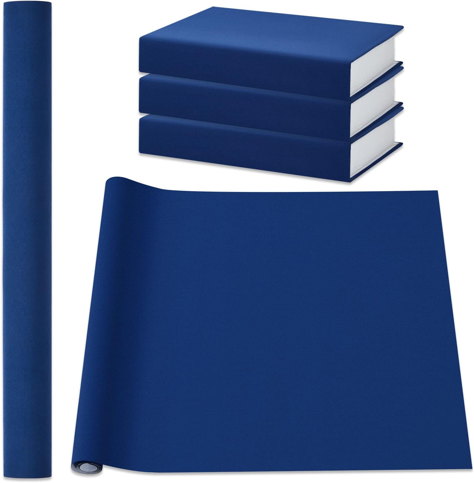 PerKoop Book Cloth for Book Binding 40 x 16 Inch Fabric Surface Paper Backed Bookcover Archival European Durable Strong Bookbinding Supplies Cover Books Album Scrapbooking (Dark Blue)