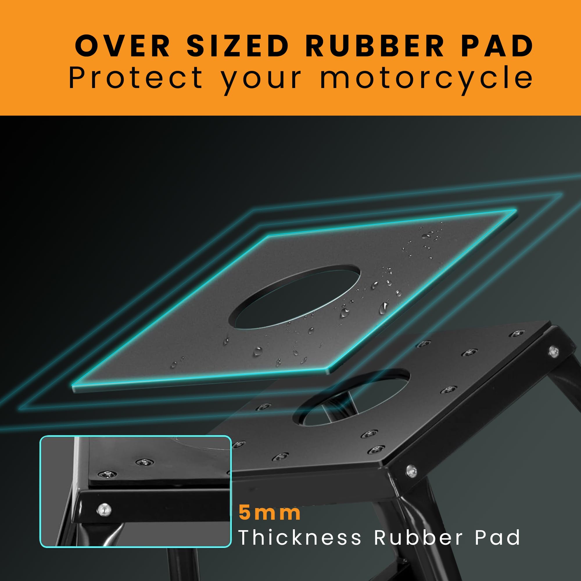 GRAND PITSTOP Motorcycle & Powersports Maintainence Stand Dirt Bike Stand,Universal Detachable Powder Coated non Slip Off Road Steel Heavy Duty Dirtbike Maintenance Motorcycle Box Stand (Black)