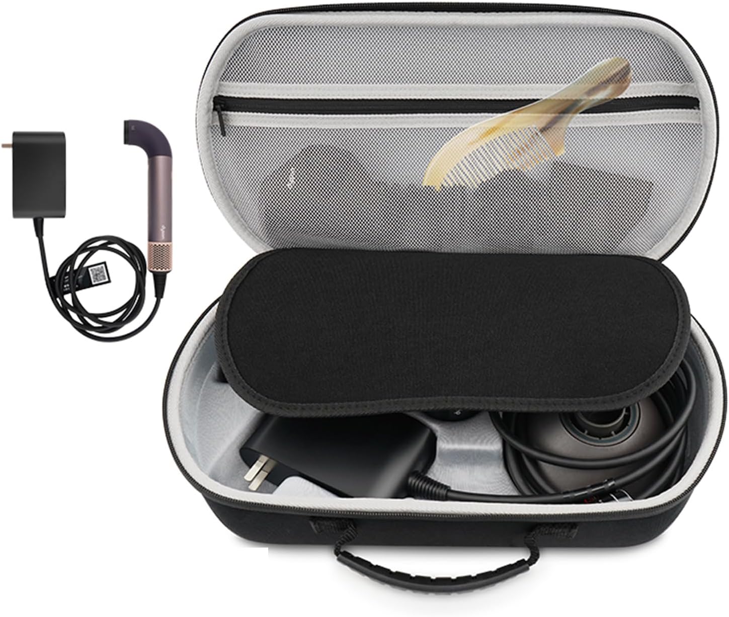 Travel Case Storage Case for Dyson Supersonic r Hair Dryer, Black