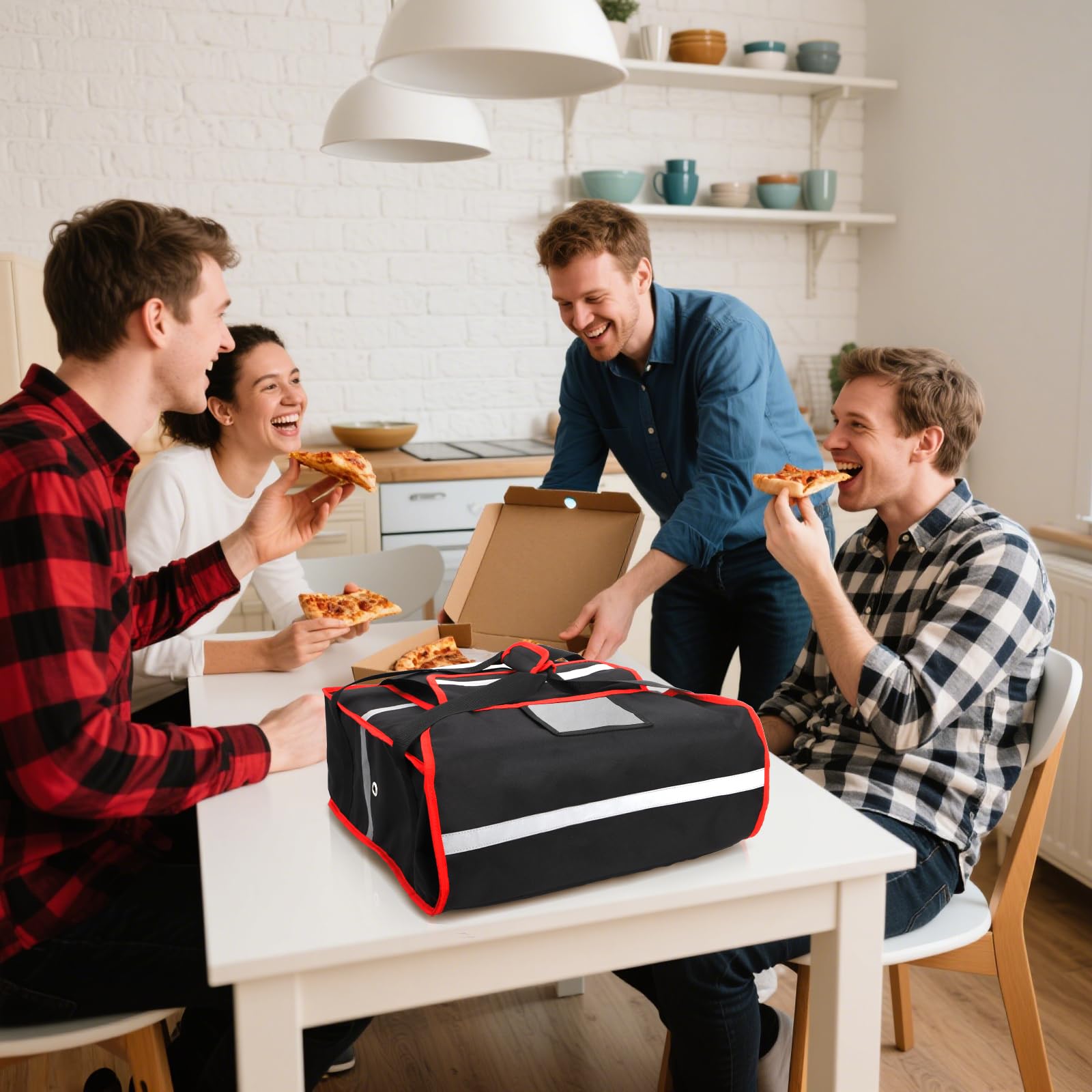 Bolsa térmica profesional para pizza de 50.8 x 50.8 x 20.3 cm, soporte de pizza grande y resistente, bolsa de entrega de alimentos fríos y calientes para catering, guiso de alimentos, color