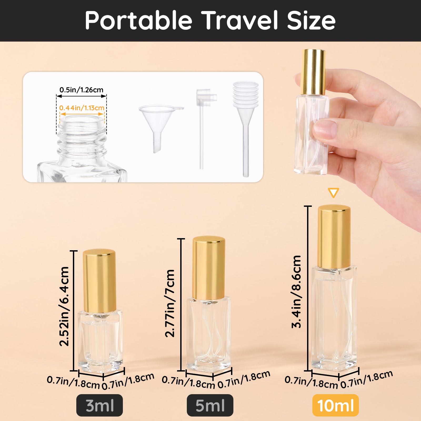 Segbeauty Porta Profumo da Borsetta, 20 Pezzi 10ml Vaporizzatore Profumo, Flacone Spray Trasparente in Vetro, Ricaricabile e Portatile, per Fai da Te Oli Fragranza