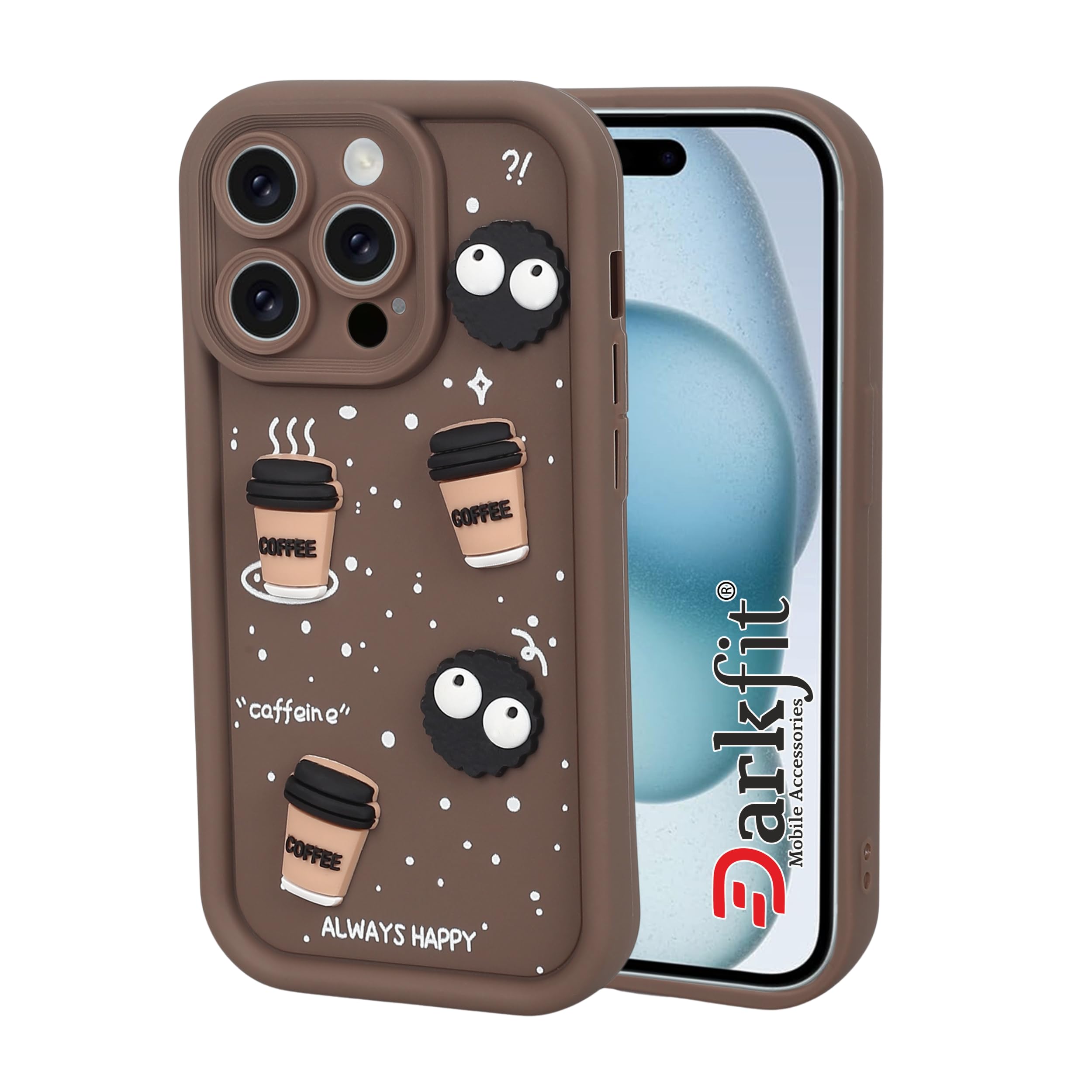DARKFIT Back Case Cover Compatible with iPhone 15 Pro | Cute Fun Cartoon 3D Ball Coffee Silicone Case | Body Protection | Camera Protection | Shock Proof | Colour Brown | Pack of 1 | (B0DC3XRV7H) Amazon Price History, Amazon Price Tracker