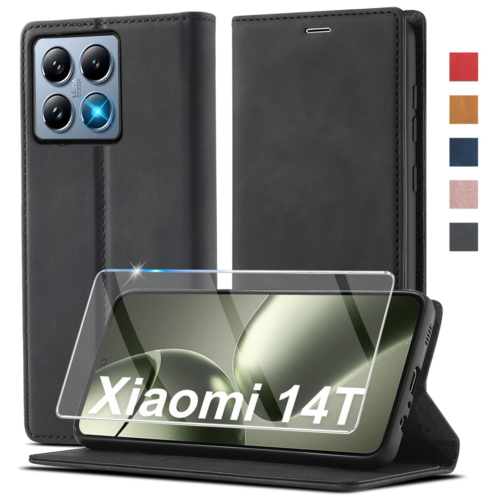 Ailicici für Xiaomi Redmi 14/15/16/17 Note 11/12/13/14/15/16/17 Hülle Leder,Handyhülle
