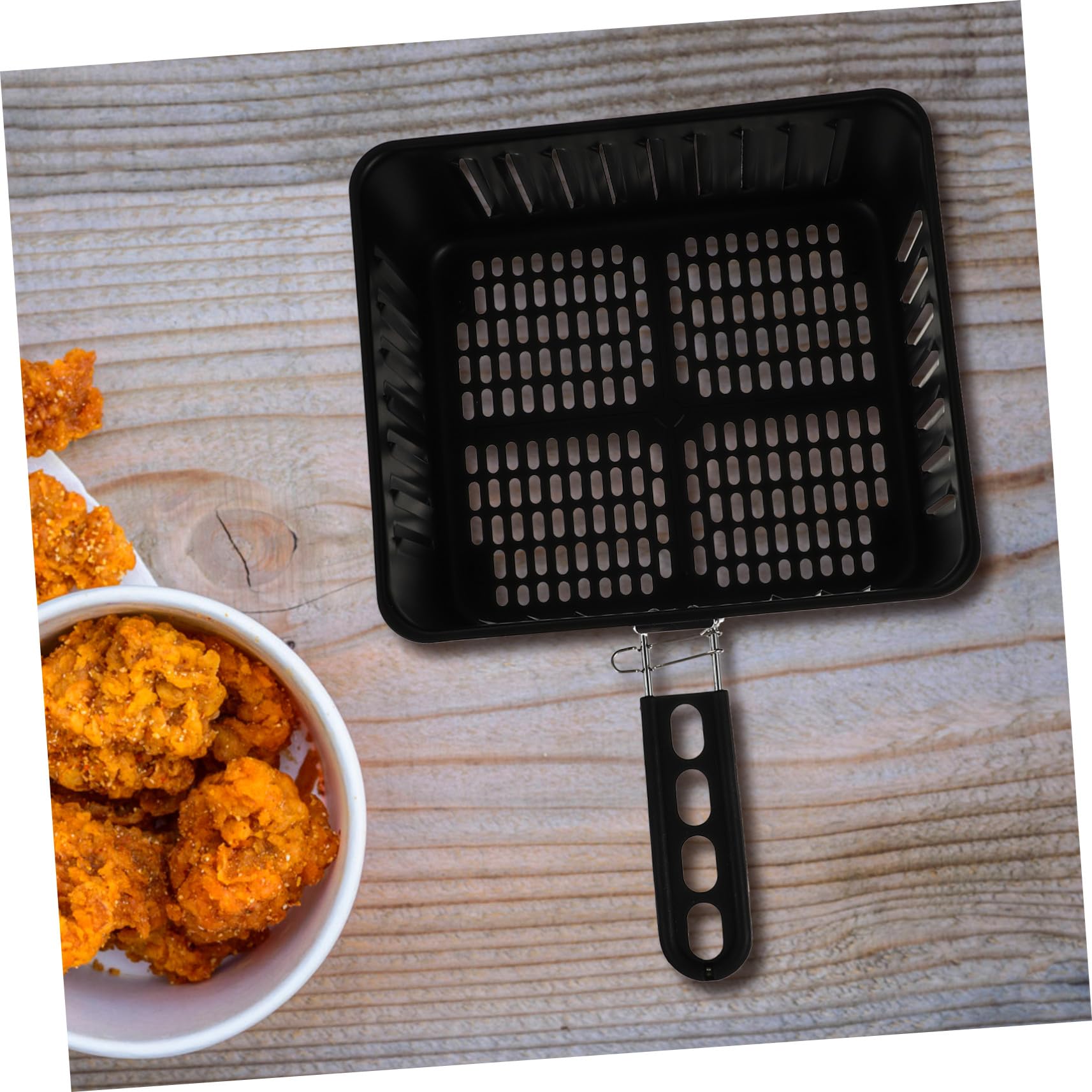 Cesta de freidora eléctrica resistente con asa, accesorio de freidora de aire de alta calidad para una cocina saludable, ideal para la cocina del hogar, perfecta para alimentos fritos crujientes