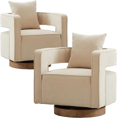 ODUWA Swivel Barrel Accent Chair Set of 2,26" W Modern