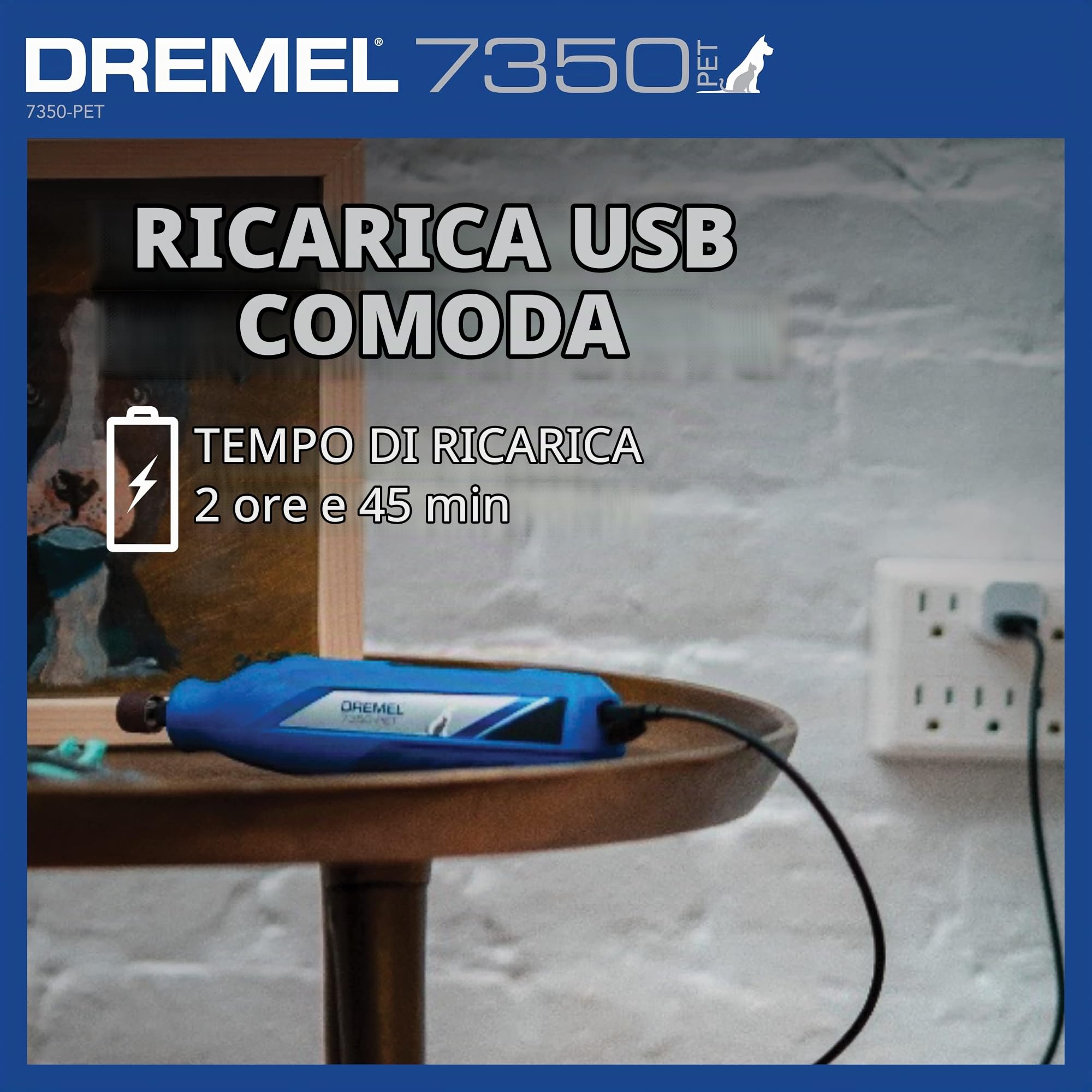 Dremel 7350-PET 4V Pet & Dog Nail Grinder, Easy-To-Use & Safe Nail Trimmer, Professional Pet Grooming Kit - Works on Large, Medium, Small Dogs & Cats