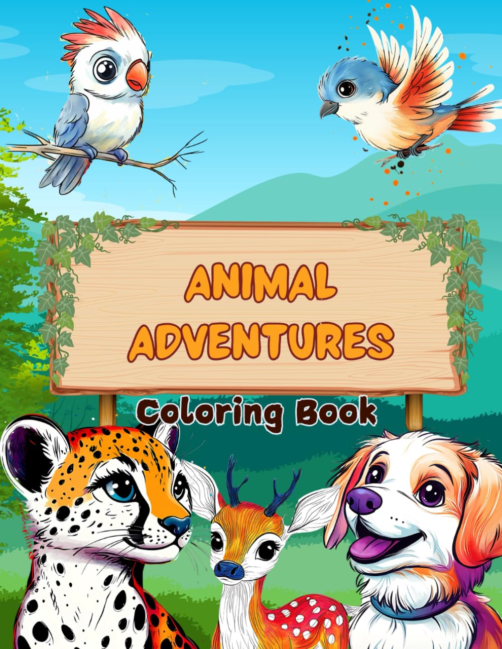 Animal Adventures Coloring Book: Animal designs, wild creatures illustrations, exotic animal adventures coloring experience | Encourages creativity ... and stress relief | For Teens, Ages 12-18
