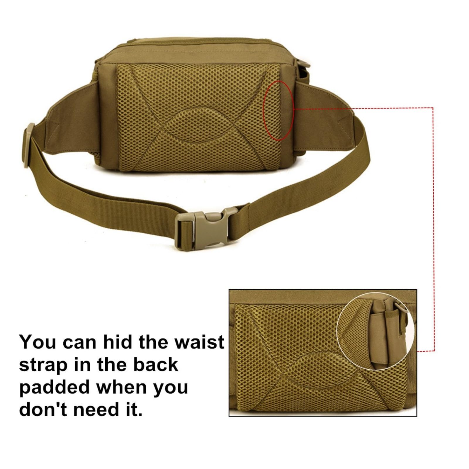 Sac Banane Militaire Multifonction, Sac Banane à BandoulièRe, Pochette ImperméAble avec Porte-Bouteille, pour Randonnée Escalade Plein Air(ACU Digital)