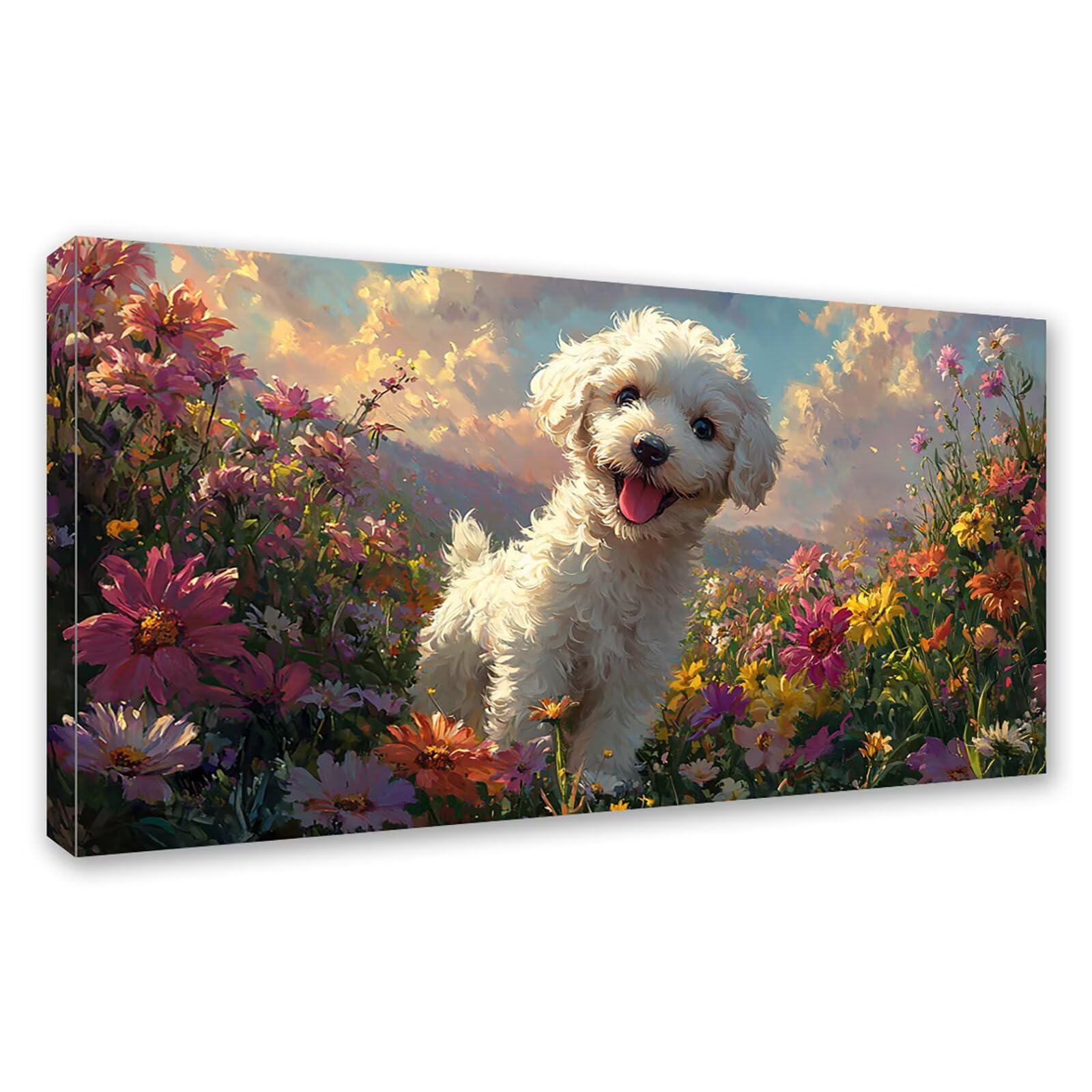 Diamond Painting Adultos Flor Pintura Diamante, Perro Diamond Painting 5D Completo, DIY Cuadrado Cristal Bordado Punto de Cruz Cuadros de Diamantes para Decoracion Hogar, Regalo Mujer 160x80cm 0J-408