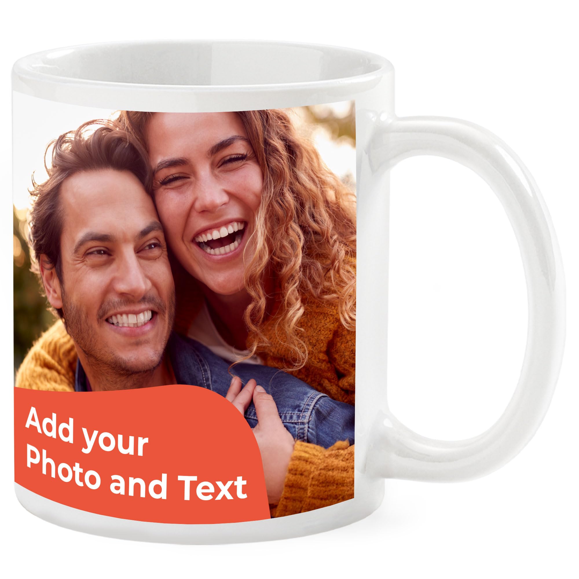 Cimpress Personalised Photo Ceramic Mug, 325 ml, Custom Gift with Name, Logo or Picture, Thoughtful Coffee Cup with White Handle, Ideal for Birthdays, Anniversaries, Business or Personal Use