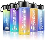 Personalized Water Bottles for School Custom Water Bottle for Kids with Name 18oz Insulated Sport Stainless Steel Cup with Straw Lid Customized Easter Birthday Back to School Gifts for Boys Girls