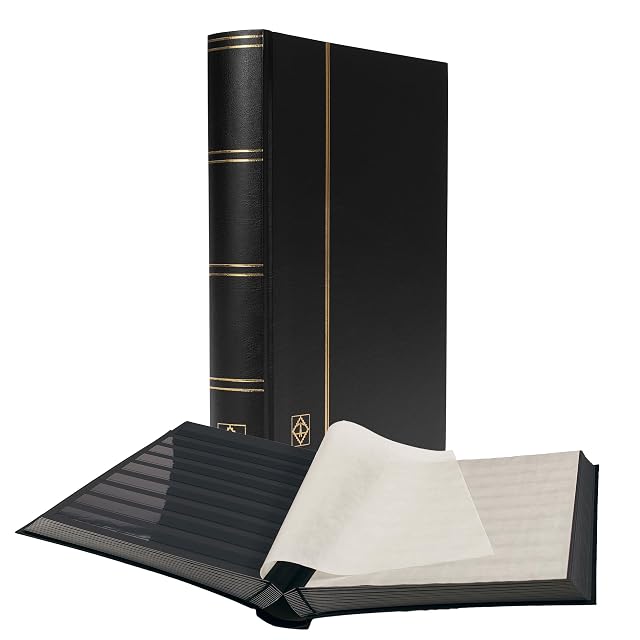 Leuchtturm 321487 Álbum para coleccionismo de Sellos - Stock-Book Basic - 64 páginas DIN A4 Negro