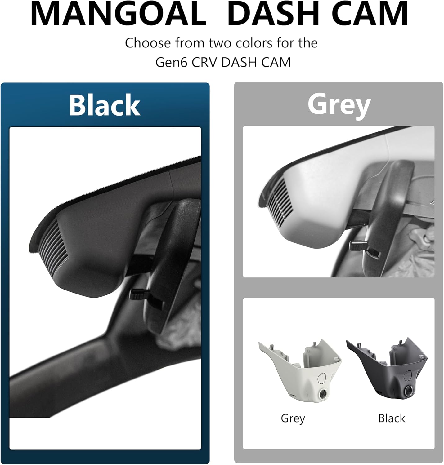 Honda CRV Dash Cam Front 4K & Rear 1080p Custom fit for Gen6 CR-V & CR-V Hybrid 2023-2026(Black)(Model B), Integrated OEM Look, UHD 2160P Video, WiFi & App, 128GB Card