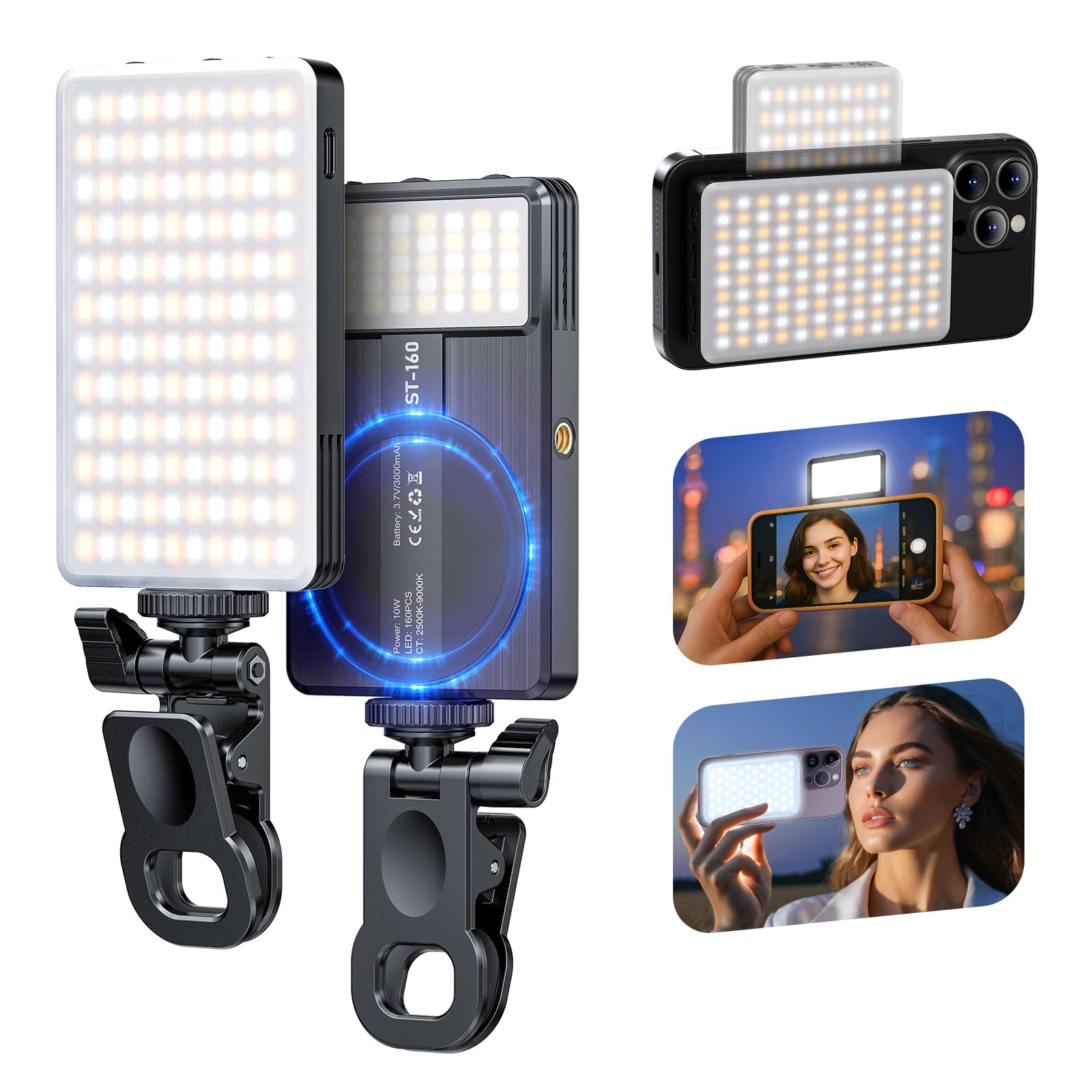 magnetto telefono led illuminazione ricaricabile 2500-9000k