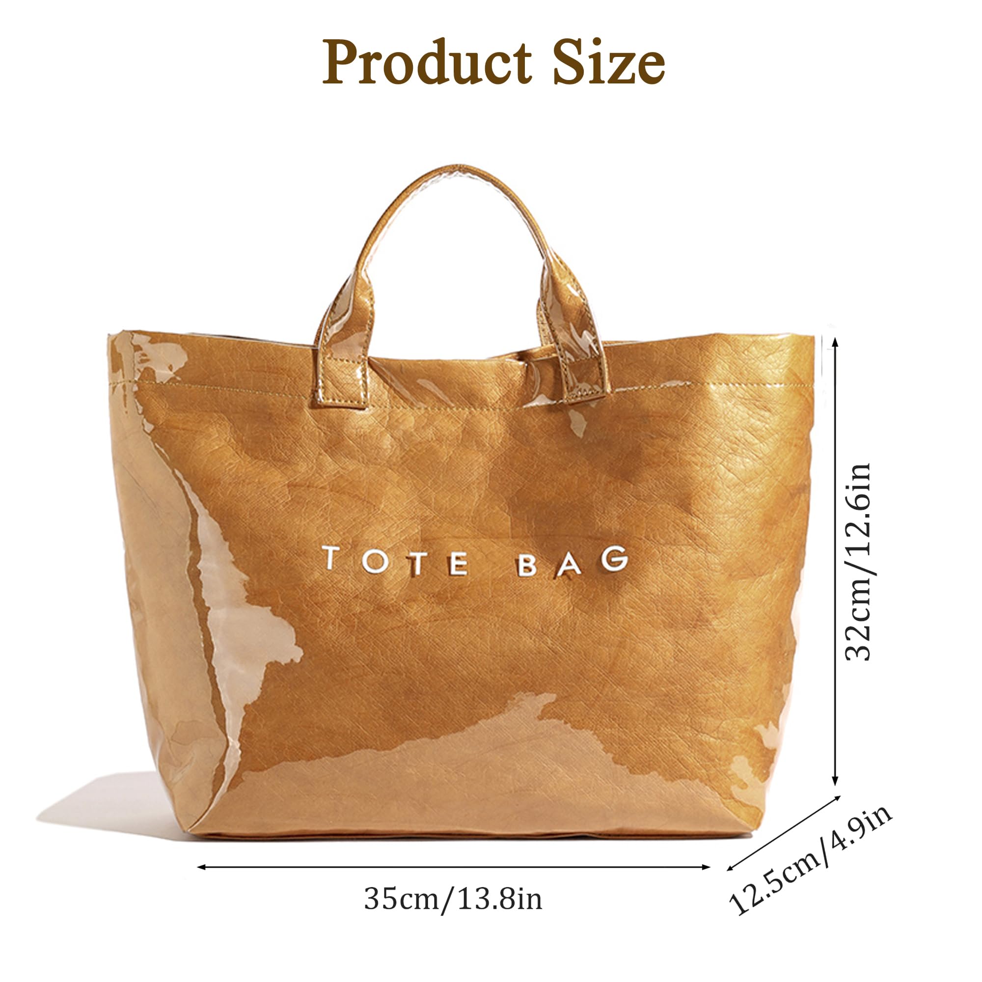 BBIQI Tote Bag for Women Large PVC Tote Bag Plastic Handbag Letters Print Handbag Clear Hobo Bag